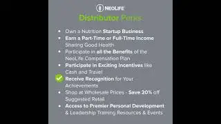 Neolife business opportunity - Benefit of becoming a Neolife promoter/distributor