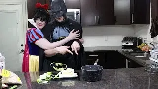 Batman and Snow White Bake Apple Crisp Al-a-mode!