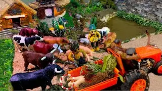 Diy mini tractor all farm animals giving farewell to their beloved little lambs in miniature