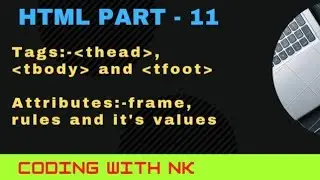 HTML part-11  thead, tbody, tfoot and it's all attributes. 