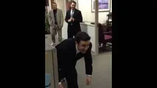 NFL network office combine 40 yard dash challenge - Nick Ha