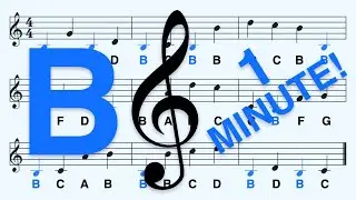 Adagio (Slow), Treble Clef, A B C - How to Read Notes in 1 Minute: B - 10th Note
