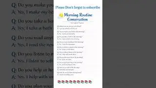 Morning routine Conversation part 2l #learnenglish #shorts #englishspeaking l SN English Practice