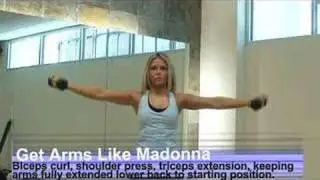 Madonna Arms Workout Video: Bicep Curl, Shoulder Press, Extension