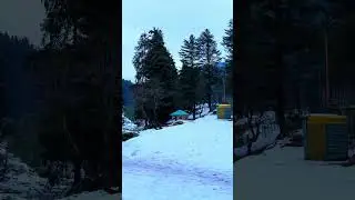 Pahalgam camping site view. #camping #pahalgam #mountains #snow #shorts #nature