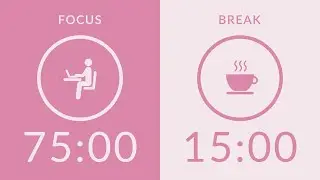 75/15 Pomodoro Timer with Pink Noise 🎧 6-Hour Study with Me for Deep Focus & ADHD ✨