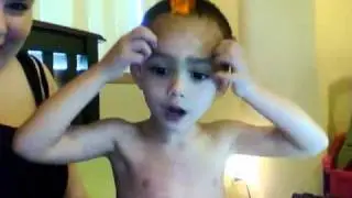 Cameron and I playing w/ the distortion/animation features on my computer :)