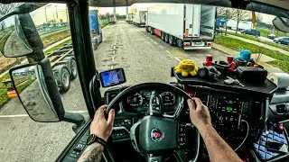 ASMR 🇳🇱 POV Truck Driving Scania R500 | Netherlands Disaster Day To Work | 4k HD |
