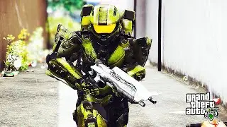Master Chief Halo VS. Hulk (GTA 5 Mods Funny Moments)