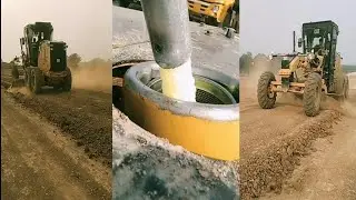 Making road with moter Grader,Grader working on road project with manjeet Grader