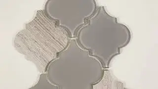 Adria Grey Arabesque Lantern Mosaic Glass Tile