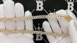 Gold Cuban Box Iced Out Chain | Hip Hop Bling Necklace | Bust Down Jewelry