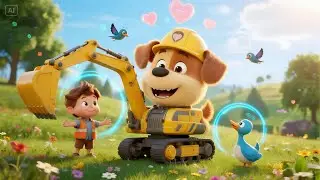 Bumpy Ride with the Digger Dog | Construction Song for Kids | Fun Truck & Dog Rhyme