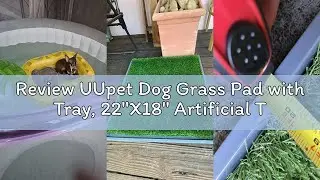 Review UUpet Dog Grass Pad with Tray, 22''X18'' Artificial Turf Grass Potty, 2-Pack Reusable Puppy P