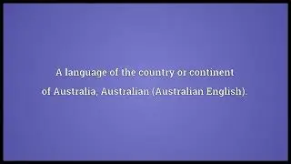 Australian Meaning