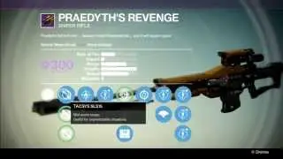 Destiny | Praedyth's Revenge | Legendary Sniper Rifle (Raid Gear)