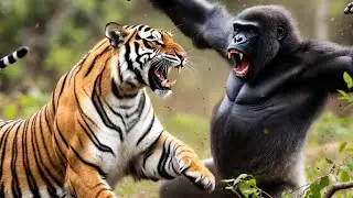 Tiger vs Gorilla 🐅🦍 | Jungle Mein Zordaar Fight | Cinematic Wildlife Battle