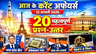 Aaj Ke Current Affairs 12 January 2026 | 20 Important GK Questions | Daily Current Affairs