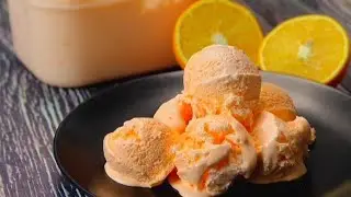 orange icecream with real orange juice | homemade orange icecream cream without meshing