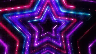 Abstract Neon Star Light Colorful Glowing Background for Music Events | 6 Hours 4K Ultra HD VJ Loop