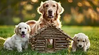 Mama Dog & Puppies Trims Fur on the Farm 🐾🎩🐯