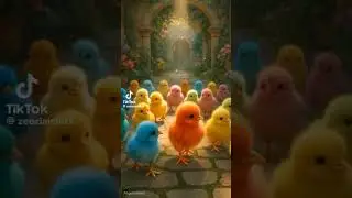 cute little chicks cute sound 😍 colorful chicks rainbow color chicks 🌈💗#rainbow #colourful chicks ❤️