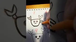 How to draw a cute crab. Step by Step. #cute #draw #drawing #crab