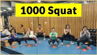 Leg day / 1000 squat / body weight workout / no equipment / squat  