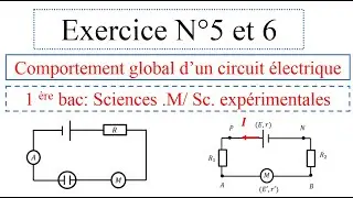 Exercice N° 5 et 6 Comportement global d'un circuit électrique_1Bac sciences expérimentales et SM