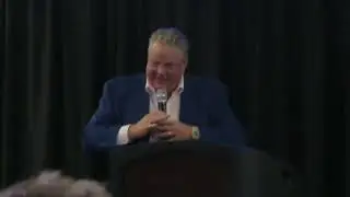 Bruce Prichard at Tragos/Thesz Wrestling Hall of Fame 2023  introducing Conrad Thompson
