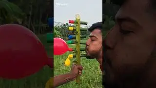 Amazing DIY Bamboo Air Pump for Balloons! 🎈 | Creative Village Invention#handmade