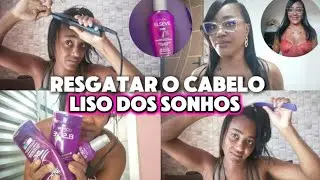 TESTEI O NOVO LANÇAMENTO DA L'ORÉAL PARIS ELSEVE LISO DOS SONHOS ❤️ (EFEITO SELAGEM) ROTINA CAPILAR 