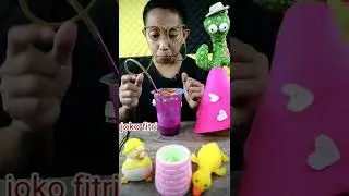 Minum Jus Buah Naga dengan Sedotan Kacamata #Shorts