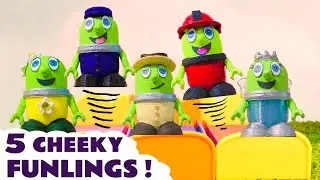 5 Little Monkeys Jumping On The Bed Nursery Rhyme Song with the Funny Funlings