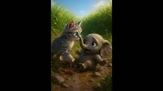 Adorable Kitten Saves Baby Elephant 🐱🐘 | Pixar Style 3D Animated Short Film  #petvideo #beatstostudy
