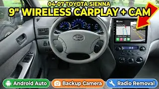 Toyota Sienna 04-07 Как снять магнитолу Установка 9-дюймовой беспроводной камеры заднего вида Car...