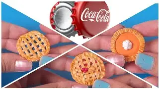 3 DIY Pies Using Bottle caps ! and Polymer Clay  (Full Tutorial) #clayjewelry #fakefood #hobbies 
