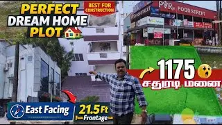Kolathur near PVR🔥 Perfect Plot for Dream Home 🏠 |1175 Sqft East Facing Land | 21.5 Ft Frontage🔥