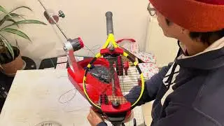 Restringing with a drop weight  Gamma Progression II machine