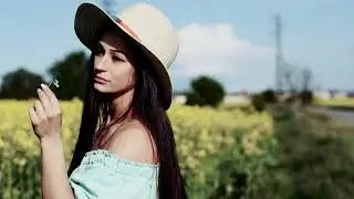 Photo session in a rapeseed field / trailer
