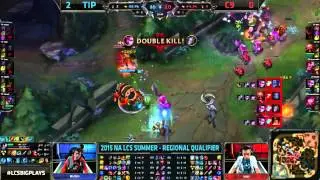 C9 Sneaky Vayne Quadra! - C9 vs TiP - NALCS Regional Qualifier
