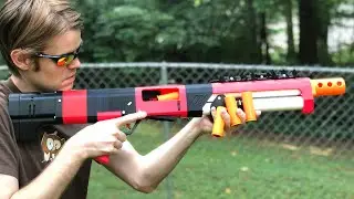 NERF MOD: Spring Thunder Nerf Shotgun REAL NERF SHOTGUN (Shell Tube + Ejection)