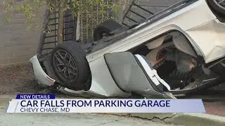 Car falls from parking garage
