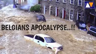 Flooding ravages centre of Spa, Liege, Luxembourg and Namur in Belgium.