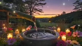 Bamboo Water Fountain & Beautiful Piano Music - Relaxing Music to Sleep In Peace, Meditation Music