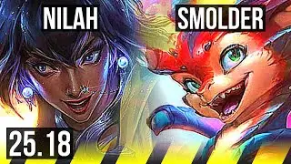 NILAH & Milio vs SMOLDER & Zoe (ADC) | 500+ games | KR Diamond | 25.18