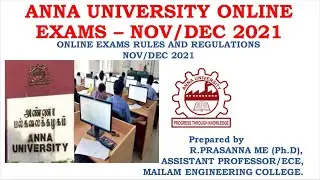 Anna University Online Exams Nov/Dec 2021 - Rules & Regulations