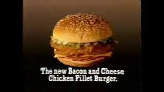 Kentucky Fried Chicken - Bacon and Cheese Chicken Fillet Burger - Australian Ad 1987