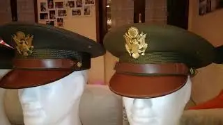 US ARMY E US AAF WW2 OFFICER VISOR CAP(2)