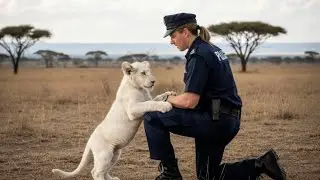 A Small White Lion Cub Followed a Policewoman Begging for Help — The Reason Made Her Cry.